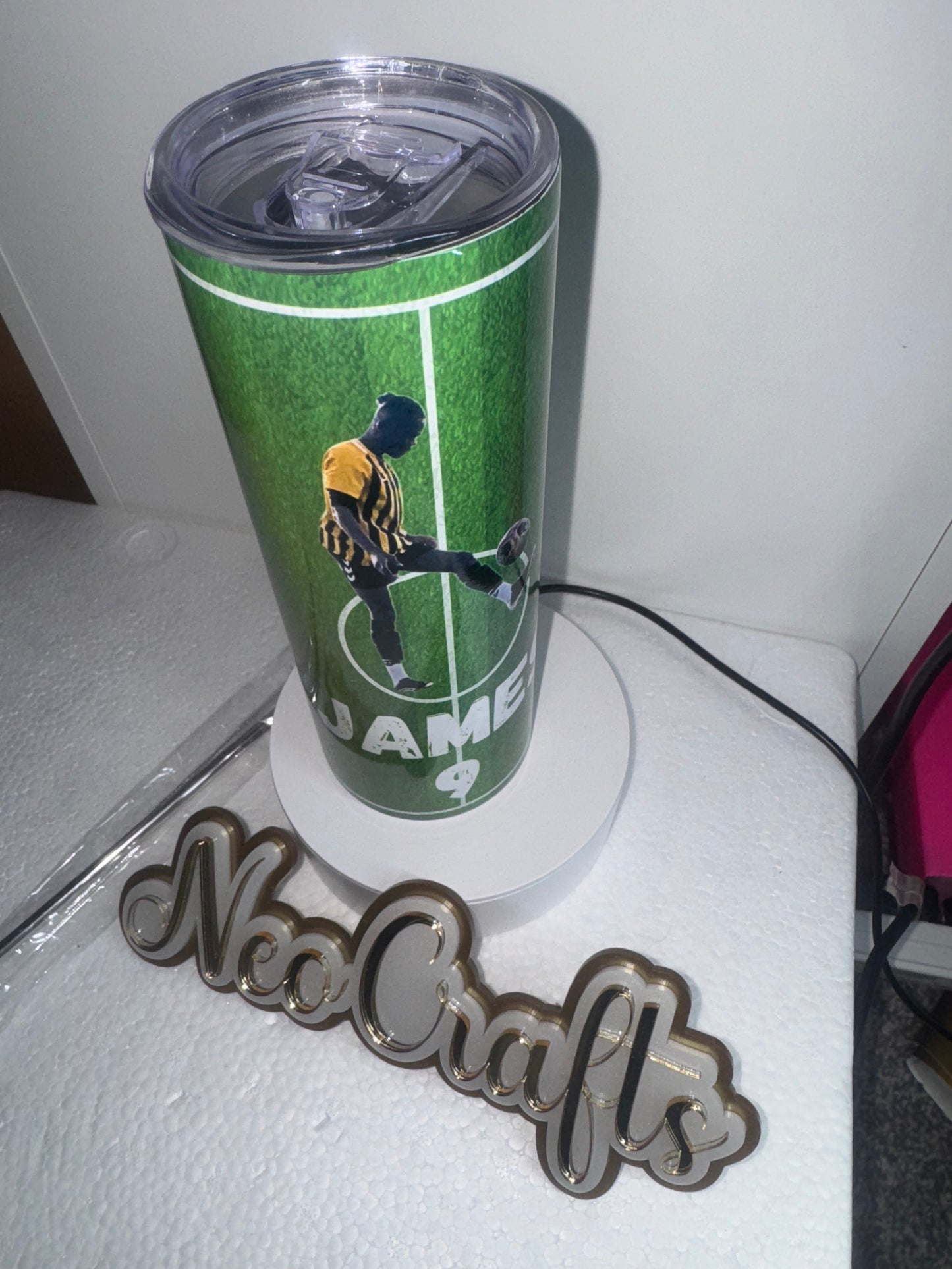 Personalised football tumblers