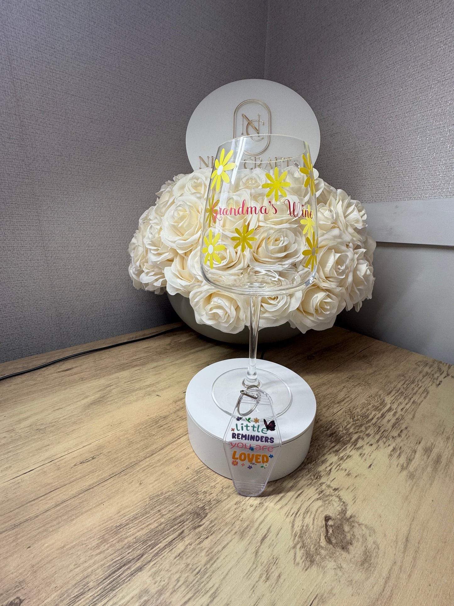 Wine Glass & Keychain (Combo Deal)