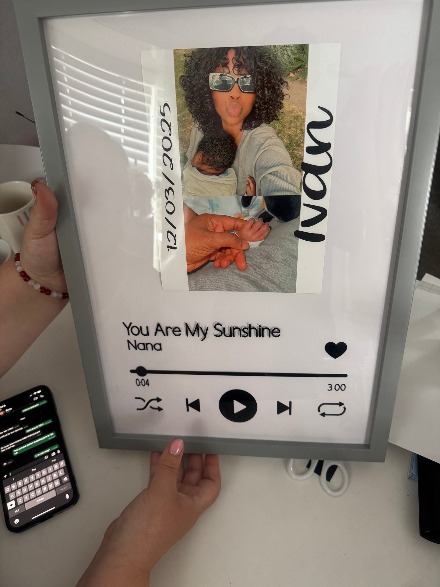 A3 Personalised Music Frame
