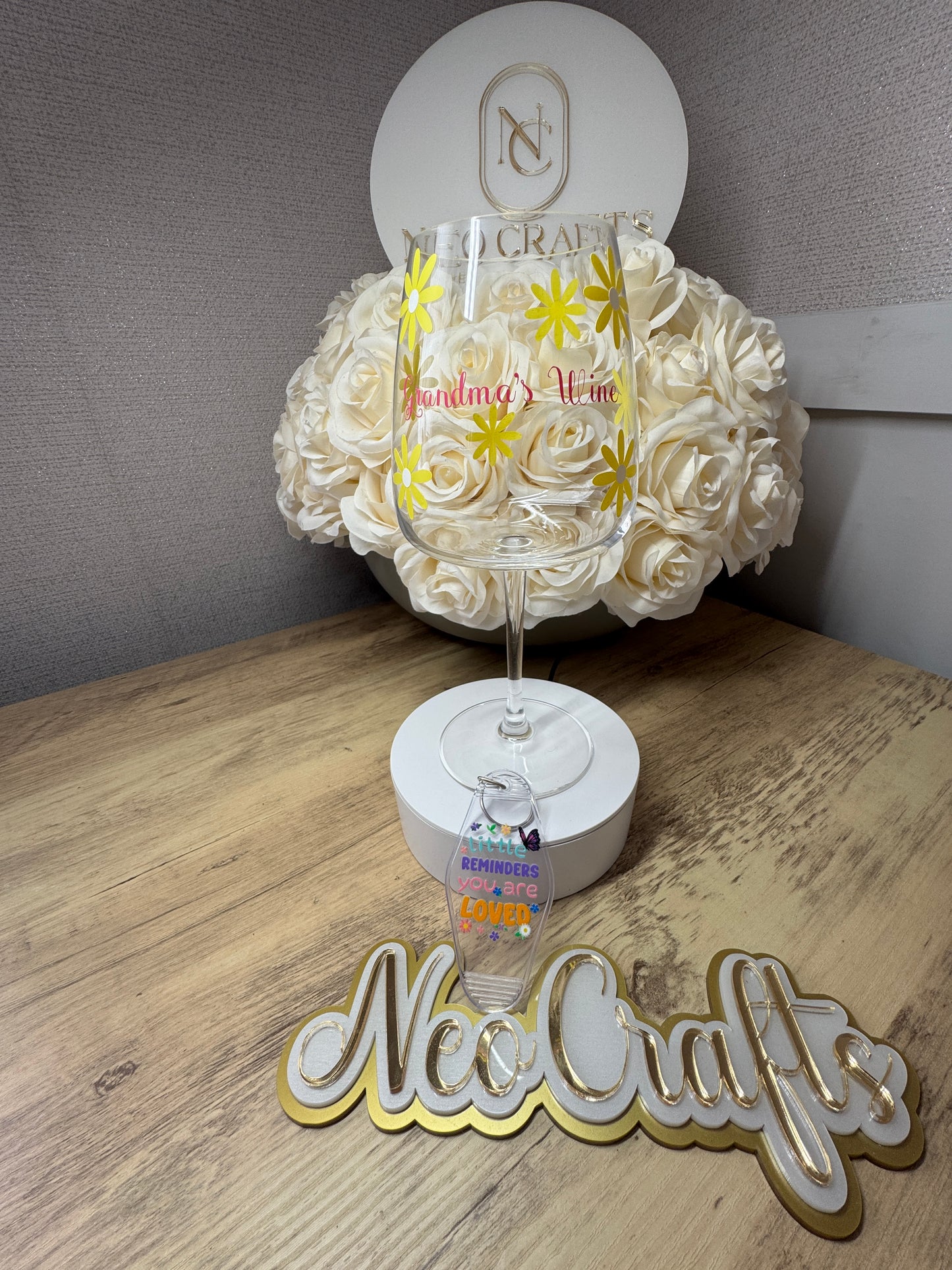 Wine Glass & Keychain (Combo Deal)