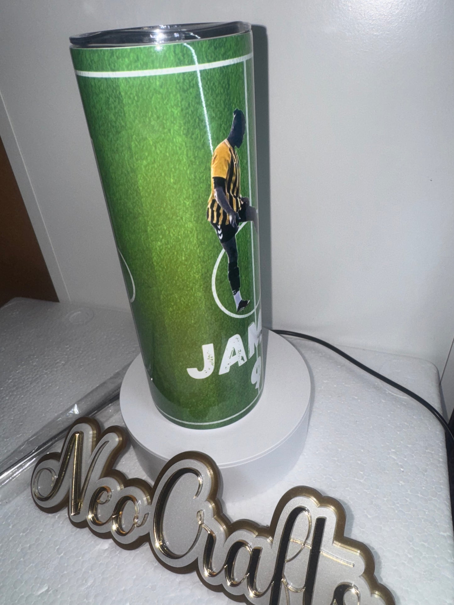 Personalised football tumblers