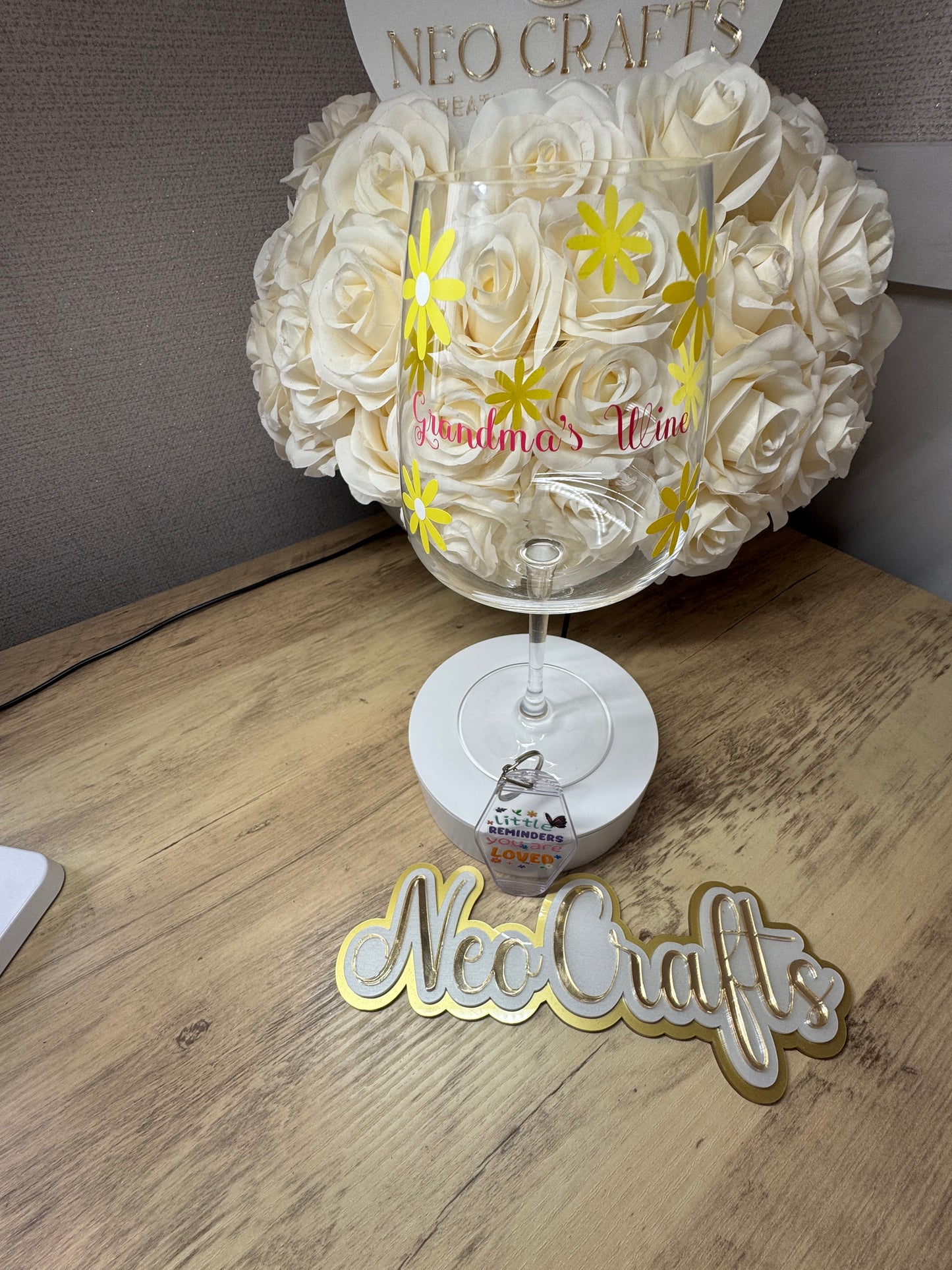 Wine Glass & Keychain (Combo Deal)