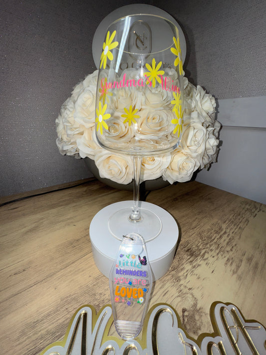 Wine Glass & Keychain (Combo Deal)